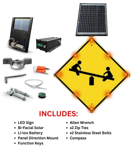 Solar Powered Playground Symbol Sign